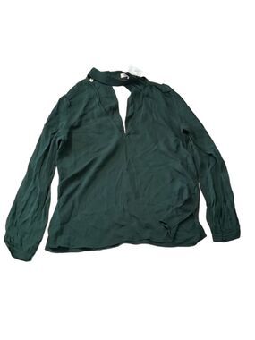 A.L.C. Liza With Choker Detailing In Pine Silk Blouse Size 8